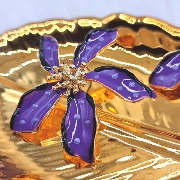 New ZARA tropical flower stud earrings - Picture 4 of 13